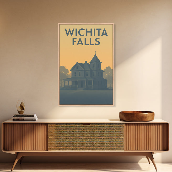 Wichita Falls Texas Travel Poster, Canvas Print, Mid Century Travel Art, Wichita Falls Travel Art, Vintage Travel Print, Travel Poster Set