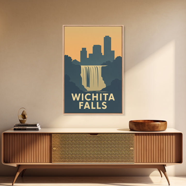 Wichita Falls Travel Poster, Canvas Print, Vintage City Poster Art, Wichita Falls Poster Print, Travel Poster Art, Gift For Travelers