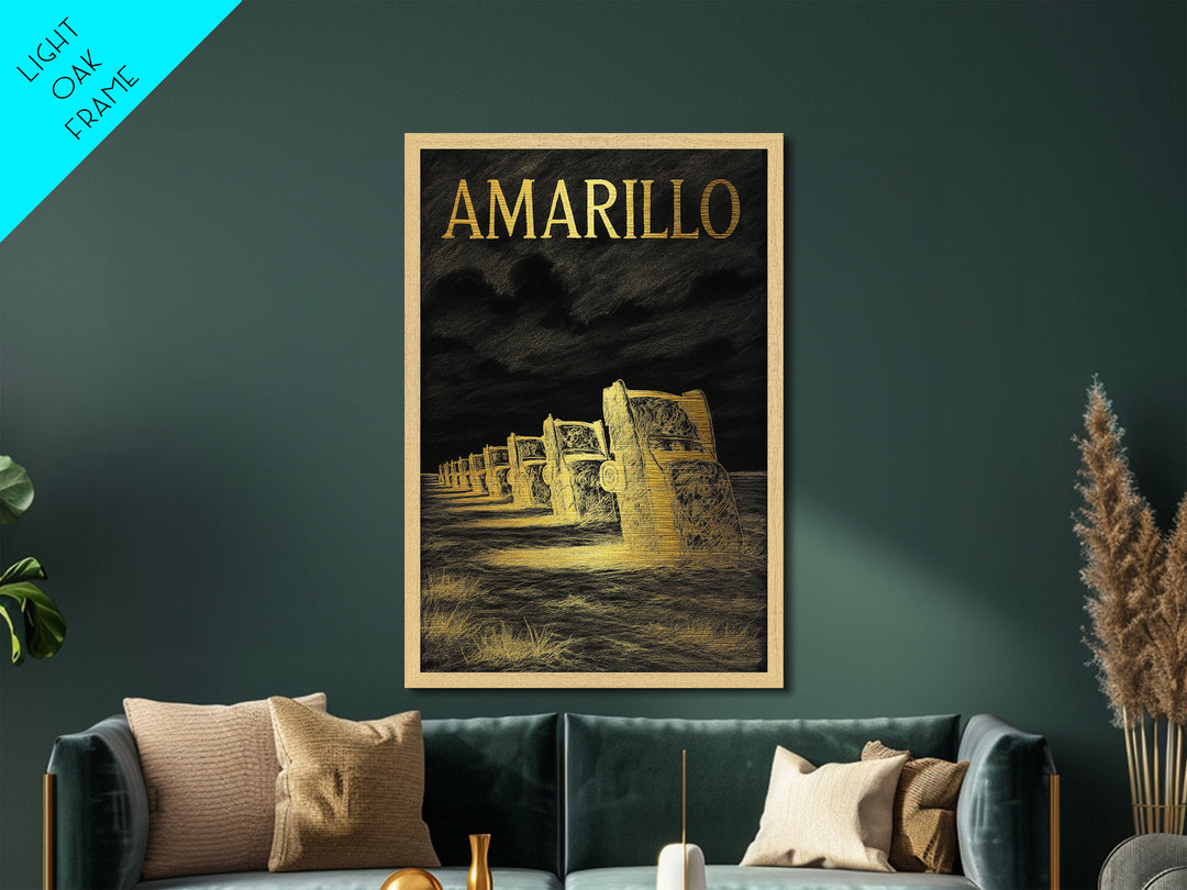 Amarillo Texas travel, Metallic Gold Art, Travel Art Prints, Metal Art, Wood Framed Art, Graduation Travel Gift, Traveler Gift