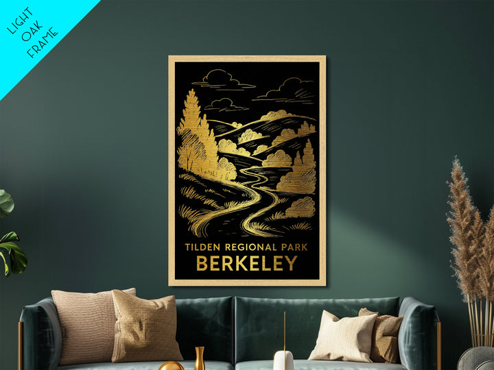 Berkeley California art, Metallic Gold Art, Best Friend Gifts, Metal Art, Wood Framed Art, Birthday Travel Gift, Destination Gift