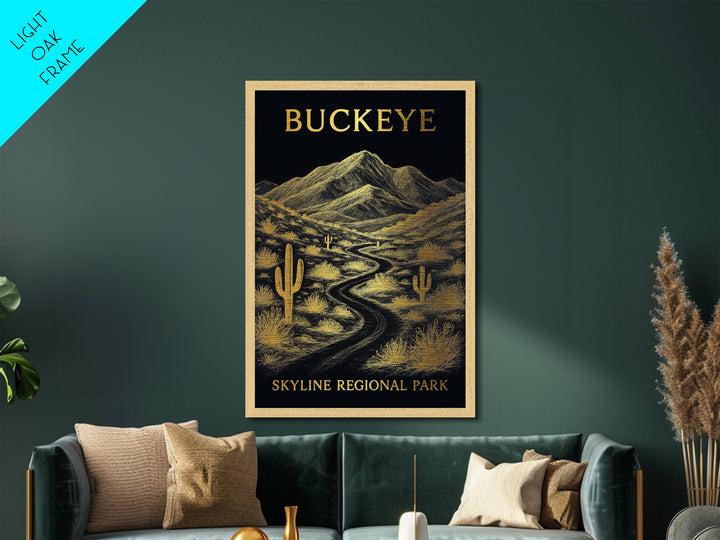 Buckeye Arizona travel, Metallic Gold Print, College Dorm Décor, Metal Art, Wood Framed Art, Graduation Travel Gift, Traveler Gift