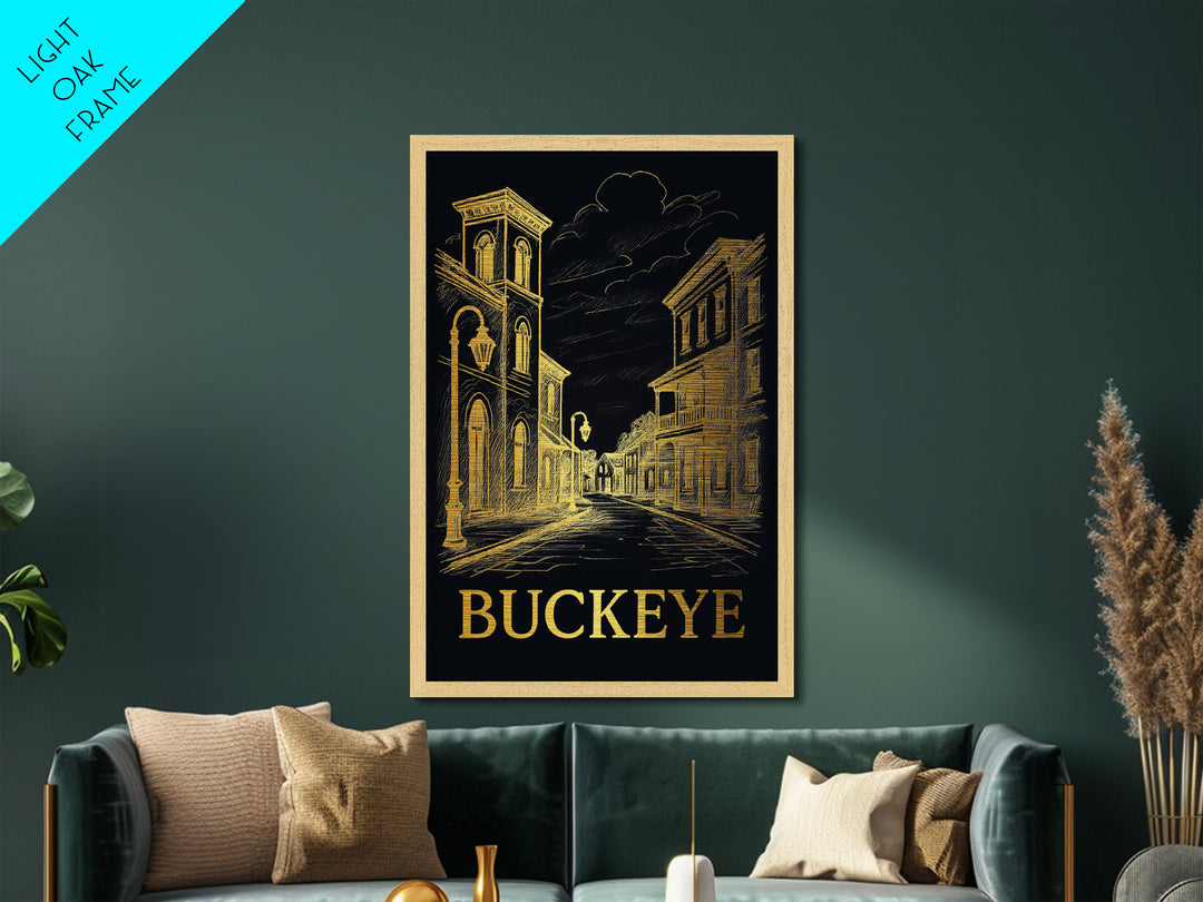Buckeye Arizona art, Metallic Gold Art, Best Friend Gifts, Metal Art, Wood Framed Art, Birthday Travel Gift, Destination Gift