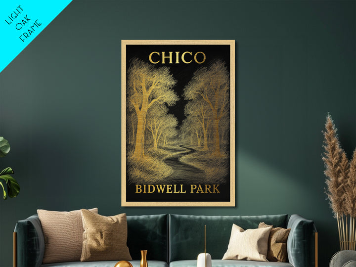 Chico California travel, Metallic Gold Print, Modern House Art, Metal Art, Wood Framed Art, Wanderlust Gift, Travel Art Prints