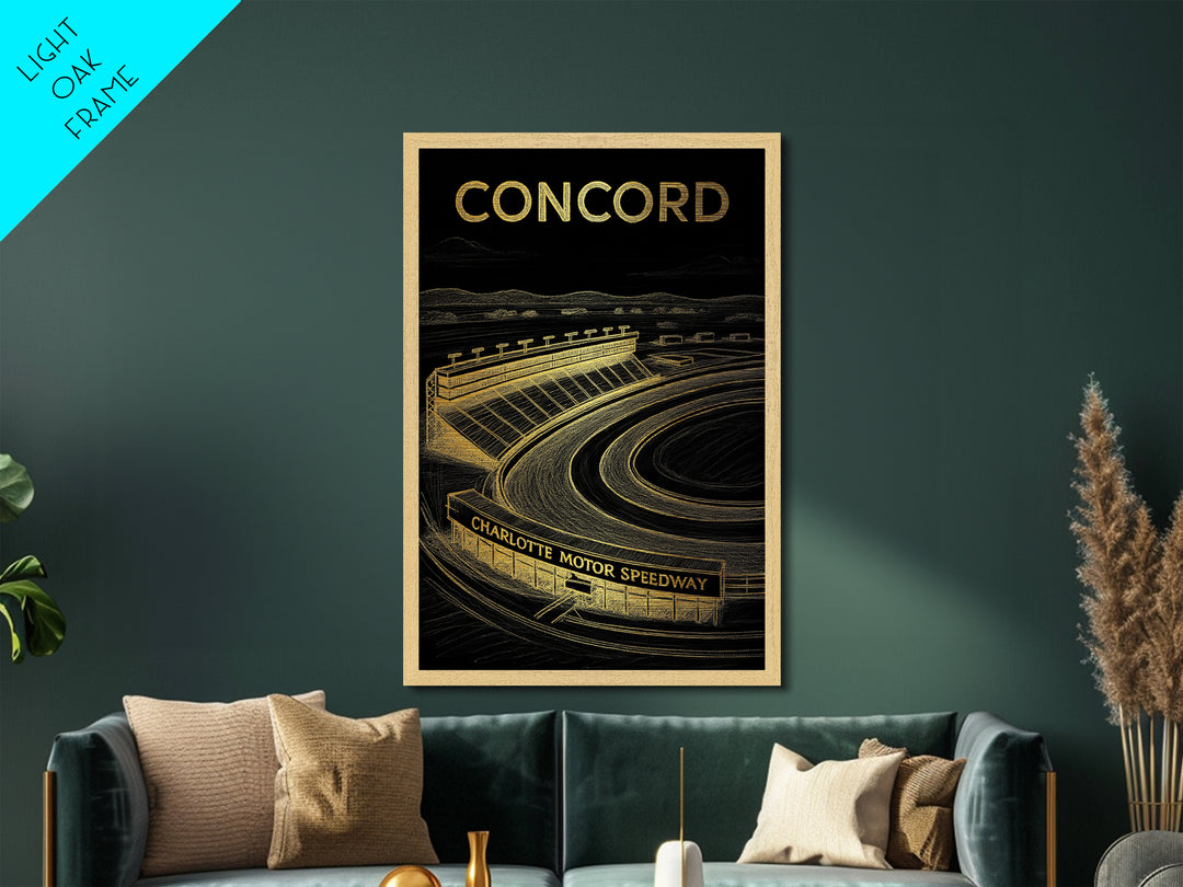 Concord California travel, Metallic Gold Print, Closing Gift, Metal Art, Wood Framed Art, Anniversary Travel Gift, Retirement Travel Gift