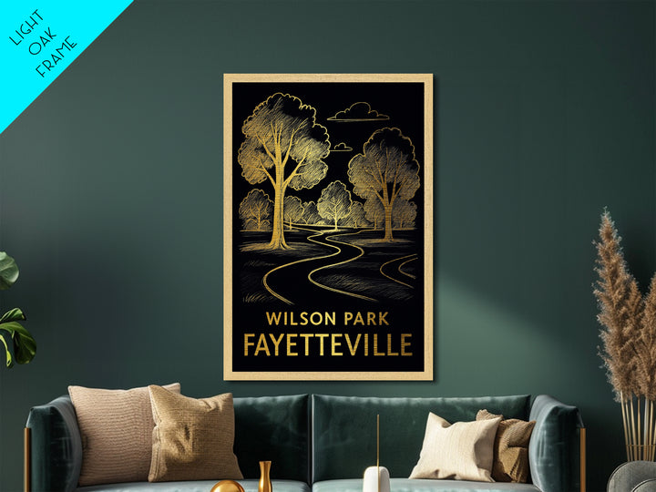 Fayetteville North Carolina art, Metallic Gold Art, Housewarming Gift, Metal Art, Wood Framed Art, Newlywed Travel Gift