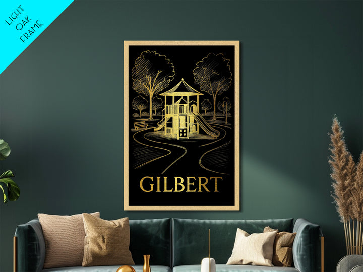 Gilbert Arizona art, Metallic Gold Art, Best Friend Gifts, Metal Art, Wood Framed Art, Birthday Travel Gift