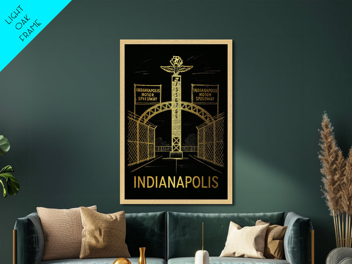 Indianapolis Indiana art, Metallic Gold Art, Travel Art Prints, Metal Art, Wood Framed Art, Adventure Lover Gift, Traveler Gift
