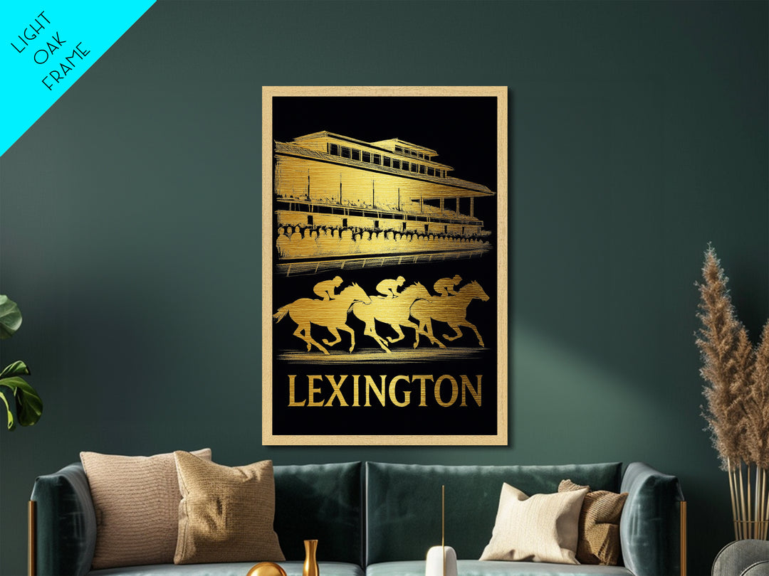 Lexington Kentucky art, Metallic Gold Art, Best Friend Gifts, Metal Art, Wood Framed Art, Birthday Travel Gift, Destination Gift