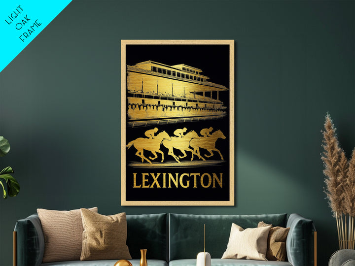 Lexington Kentucky art, Metallic Gold Art, Best Friend Gifts, Metal Art, Wood Framed Art, Birthday Travel Gift, Destination Gift