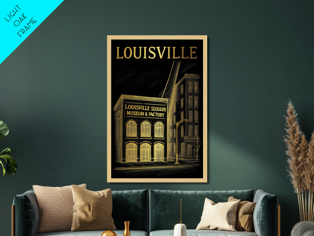 Louisville Kentucky art, Metallic Gold Art, Travel Art Prints, Metal Art, Wood Framed Art, Adventure Lover Gift