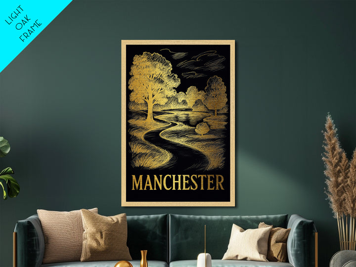 Manchester New Hampshire art, Metallic Gold Art, Modern House Art, Metal Art, Wood Framed Art, Graduation Travel Gift