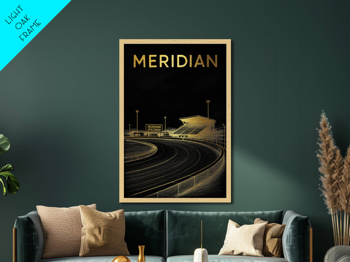 Meridian Idaho travel, Metallic Gold Print, Modern House Art, Metal Art, Wood Framed Art, Traveler Gift