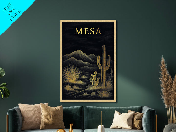 Mesa Arizona travel, Metallic Gold Print, College Dorm Décor, Metal Art, Wood Framed Art, Graduation Travel Gift