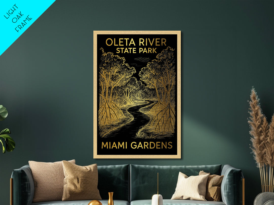 Miami Gardens Florida art, Metallic Gold Art, Travel Art Prints, Metal Art, Wood Framed Art, Adventure Lover Gift