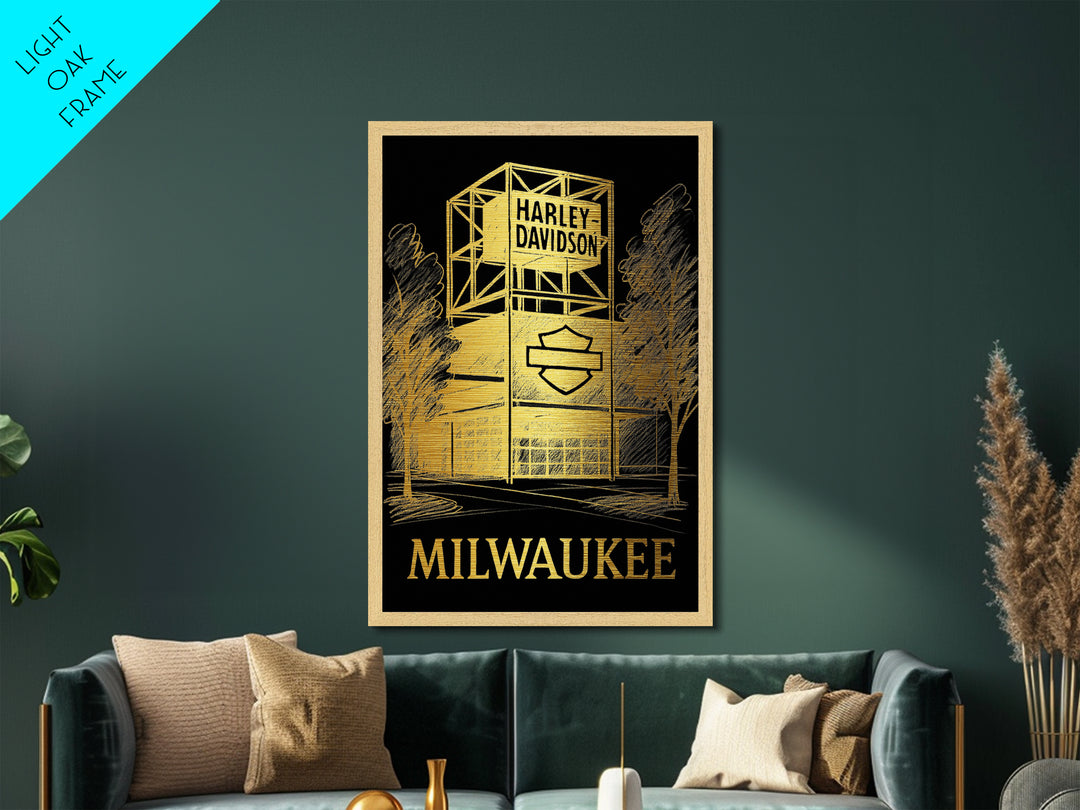 Milwaukee Wisconsin art, Metallic Gold Art, Best Friend Gifts, Metal Art, Wood Framed Art, Birthday Travel Gift