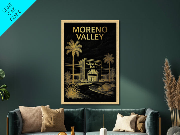 Moreno Valley California travel, Metallic Gold Print, Modern Skyline Wall Print, Metal Art, Wood Framed Art, Adventure Lover Gift