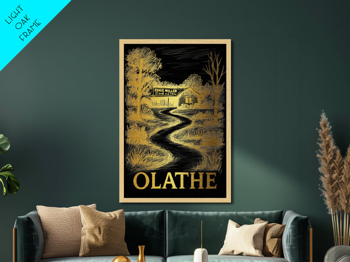 Olathe Kansas art, Metallic Gold Art, Travel Art Prints, Metal Art, Wood Framed Art, Adventure Lover Gift, Traveler Gift