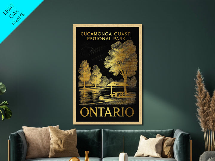 Ontario California art, Metallic Gold Art, Best Friend Gifts, Metal Art, Wood Framed Art, Birthday Travel Gift, Destination Gift