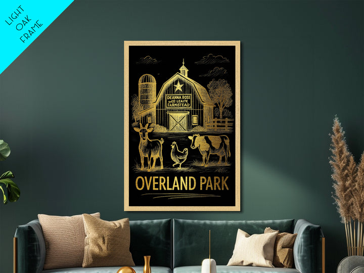 Overland Park Kansas art, Metallic Gold Art, Travel Art Prints, Metal Art, Wood Framed Art, Adventure Lover Gift, Traveler Gift