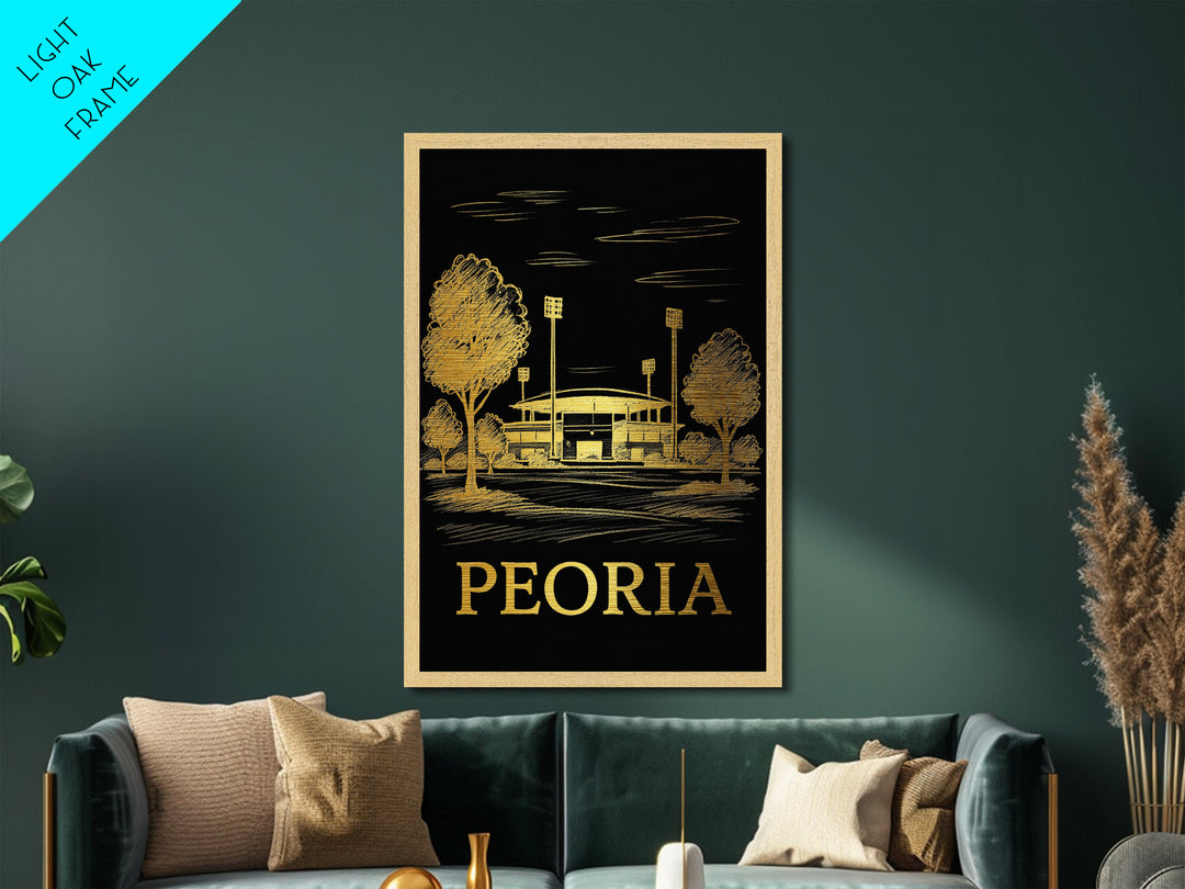 Peoria Arizona travel, Metallic Gold Print, Modern House Art, Metal Art, Wood Framed Art, Wanderlust Gift, Travel Art Prints