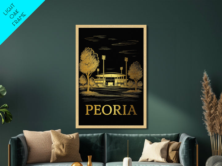 Peoria Arizona travel, Metallic Gold Print, Modern House Art, Metal Art, Wood Framed Art, Wanderlust Gift, Travel Art Prints