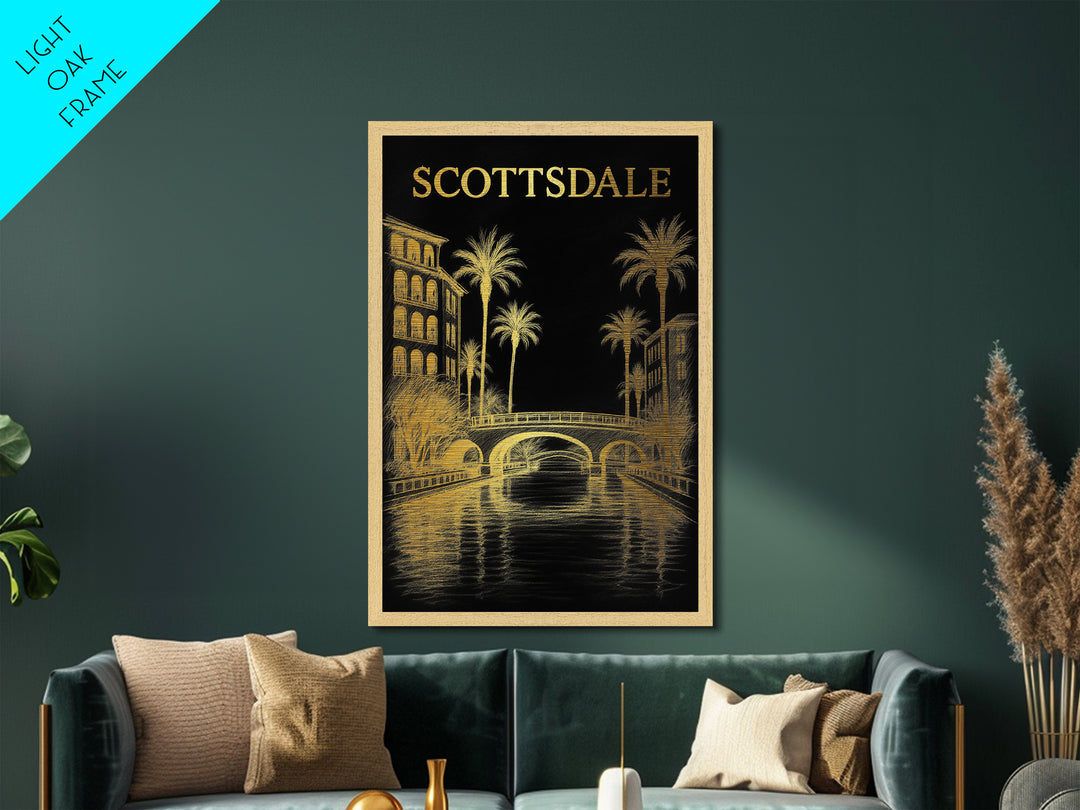 Scottsdale Arizona travel, Metallic Gold Art, Best Friend Gifts, Metal Art, Wood Framed Art, Birthday Travel Gift, Destination Gift