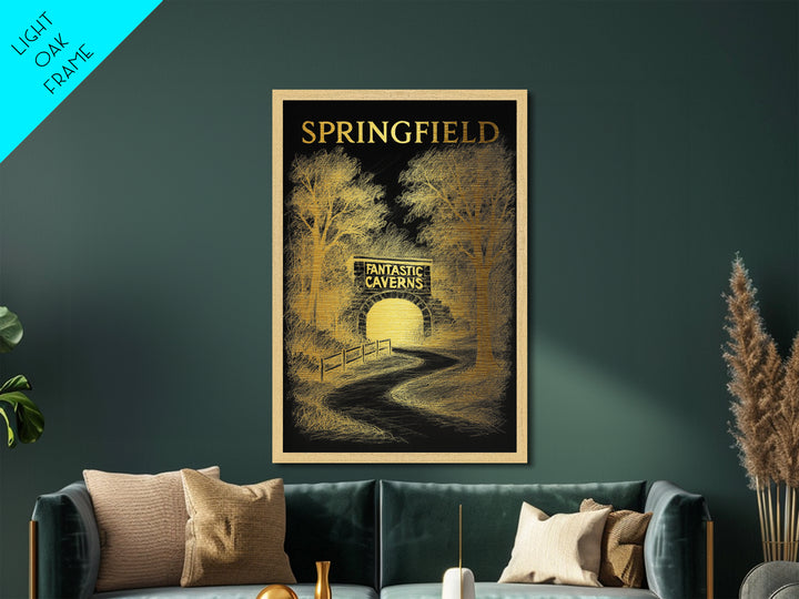 Springfield Illinois art, Metallic Gold Art, Housewarming Gift, Metal Art, Wood Framed Art, Newlywed Travel Gift, Honeymoon Gift
