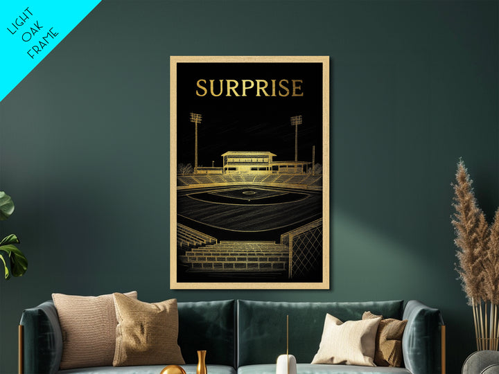 Surprise Arizona travel, Metallic Gold Print, Closing Gift, Metal Art, Wood Framed Art, Anniversary Travel Gift, Retirement Gift