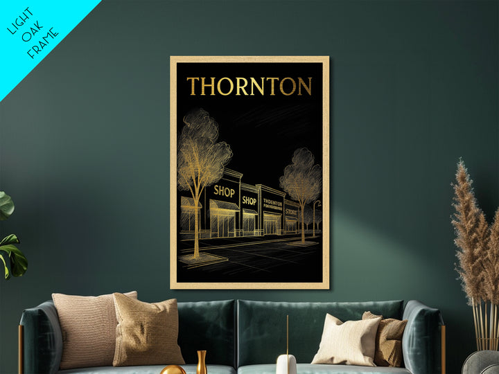 Thornton Colorado travel, Metallic Gold Print, Modern House Art, Metal Art, Wood Framed Art, Graduation Travel Gift, Destination Gift