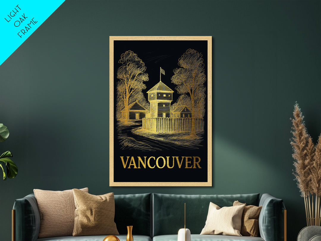 Vancouver Washington art, Metallic Gold Art, Wood Framed Art, Metal Art, Best Friend Gifts, Metallic Gold Art, Modern Art
