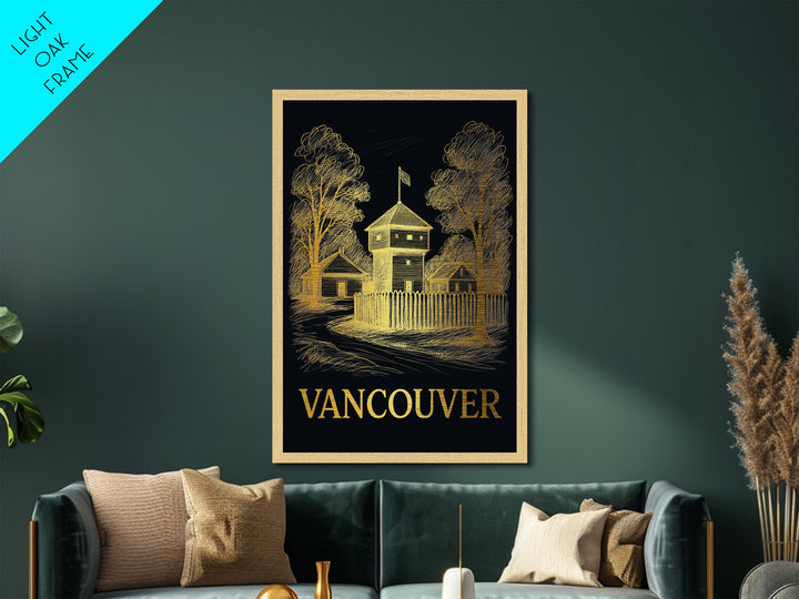 Vancouver Washington art, Metallic Gold Art, Wood Framed Art, Metal Art, Best Friend Gifts, Metallic Gold Art, Modern Art