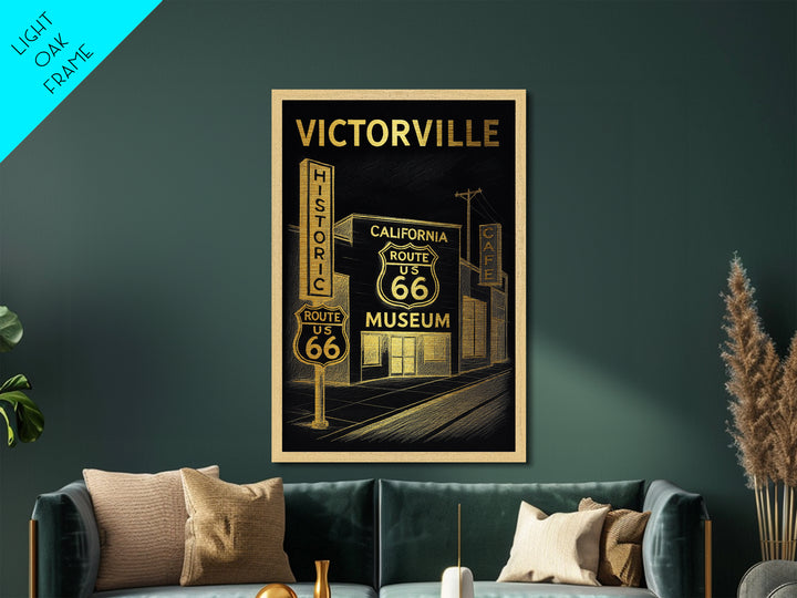 Victorville California travel, Metallic Gold Print, Wood Framed Art, Metal Art, Closing Gift, Metallic Gold Print, Modern Art