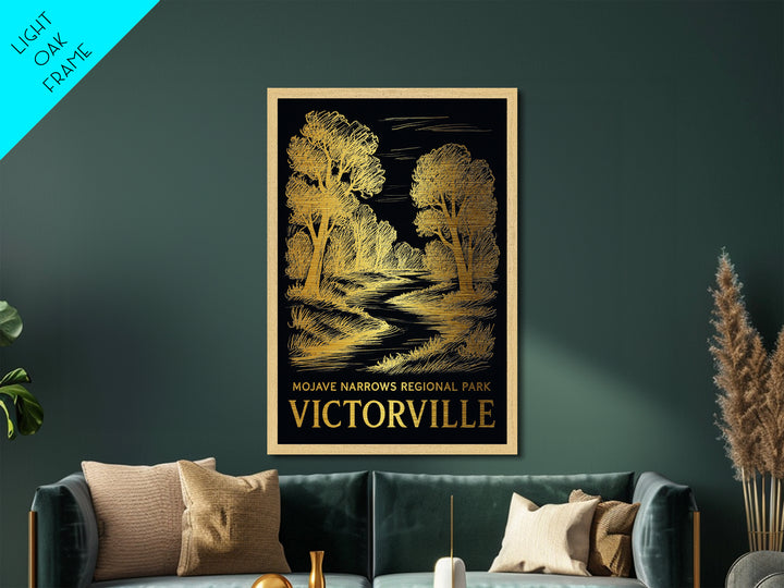 Victorville California art, Metallic Gold Art, Wood Framed Art, Metal Art, Office Decor, Metallic Gold Art, College Dorm Wall Art