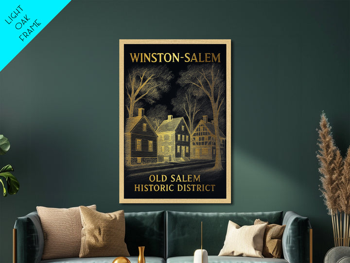 Winston Salem North Carolina travel, Metallic Gold Print, Wood Framed Art, Metal Art, Closing Gift, Metallic Gold Print