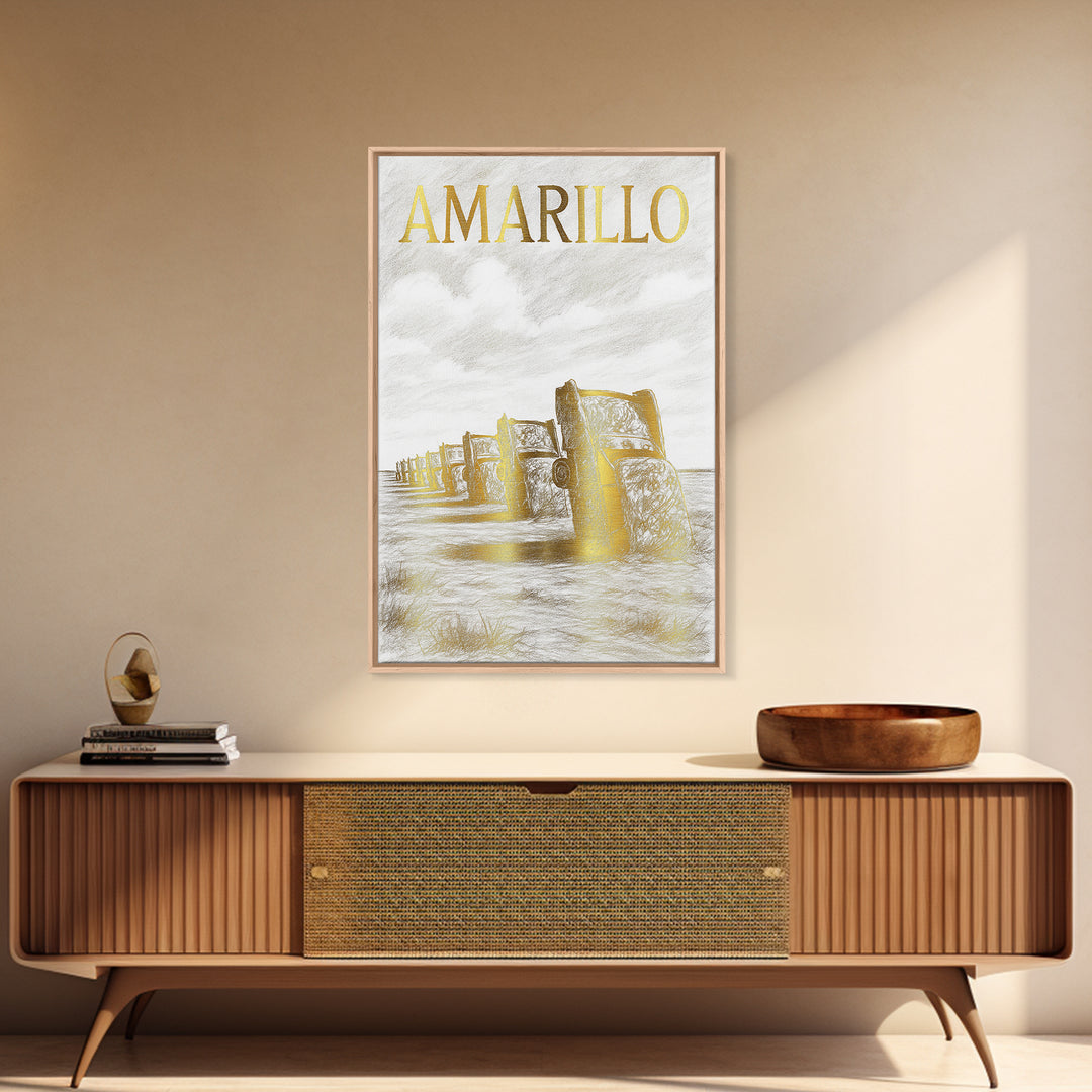 Amarillo Texas Travel Poster, Framed Canvas Print, Minimalist Poster Art, Amarillo Travel Art, Travel Wall Art, City Travel Prints, Wall Art