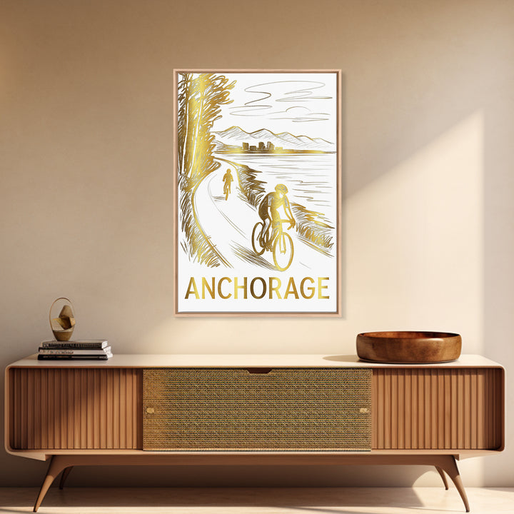 Anchorage Travel Poster, Canvas Print, Elegant City Illustration, Anchorage City Art, Travel Poster Art, Mid Century Wall Art, Design 2