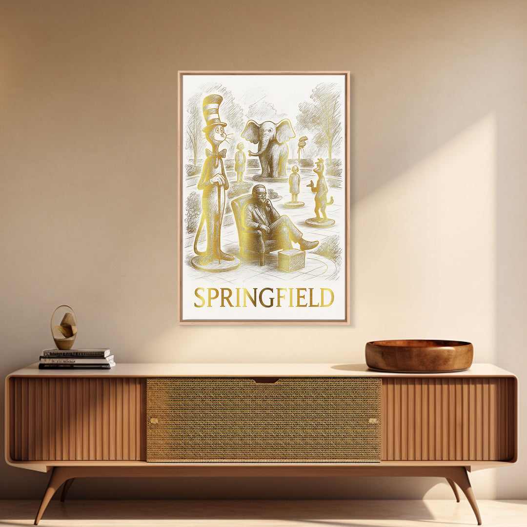 Springfield Travel Poster, Canvas Print, Minimalist Poster Art, Springfield Wall Art, Travel Poster Set, Vintage City Art, Travel Art Print