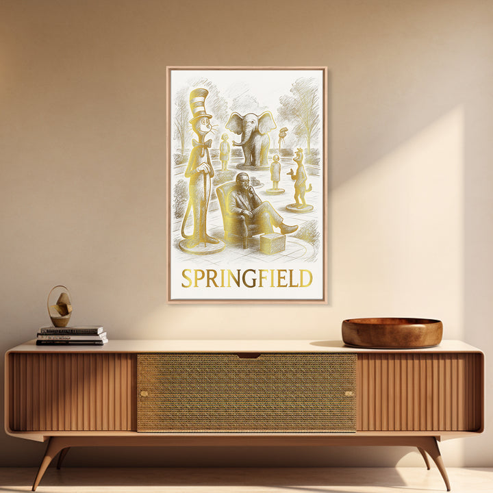 Springfield Travel Poster, Canvas Print, Minimalist Poster Art, Springfield Wall Art, Travel Poster Set, Vintage City Art, Travel Art Print