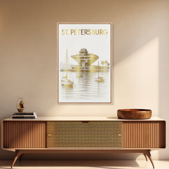 St Petersburg Florida Travel Poster, Canvas Print, Minimalist Poster Art, St Petersburg Poster Print, Mid Century Wall Art, Fine Art Print