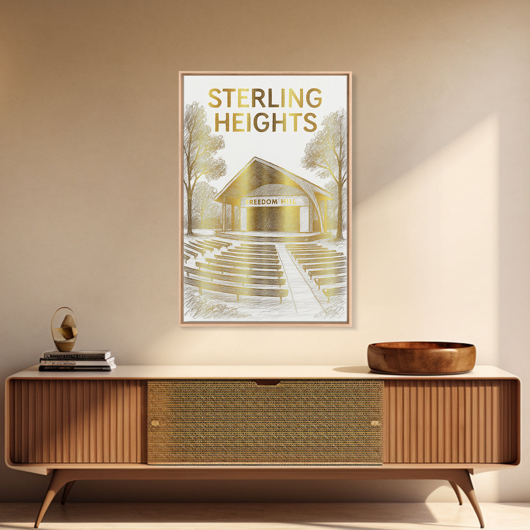 Sterling Heights Michigan Travel Poster, Canvas Print, Minimalist Poster Art, Sterling Heights Travel Art, City Art Print, Wanderlust Decor