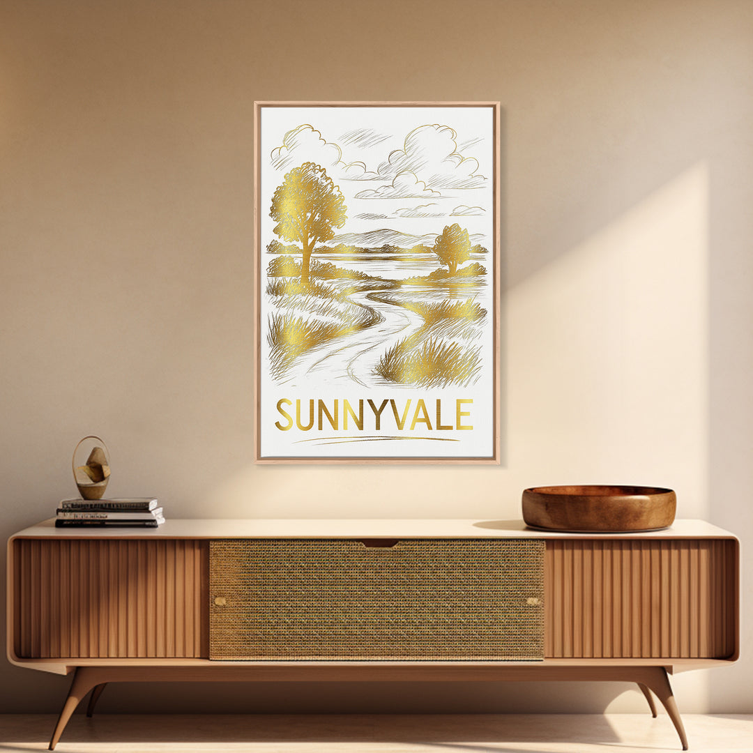 Sunnyvale Travel Poster, Canvas Print, Minimalist Poster Art, Sunnyvale Wall Art, Wanderlust Decor, Fine Art Print, Modern Wall Decor