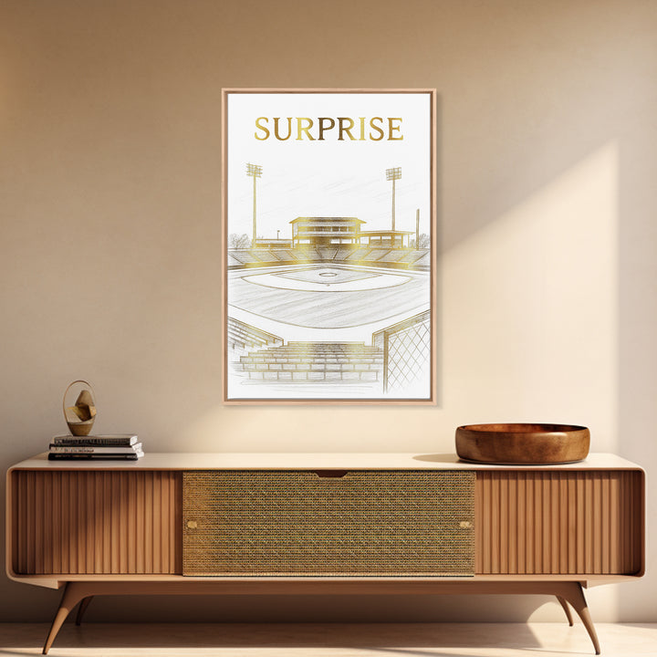 Surprise Arizona Travel Poster, Canvas Print, Gold Line Drawing Wall Art, Surprise Art Print, Travel Art, Travel Poster Set, Home Decor