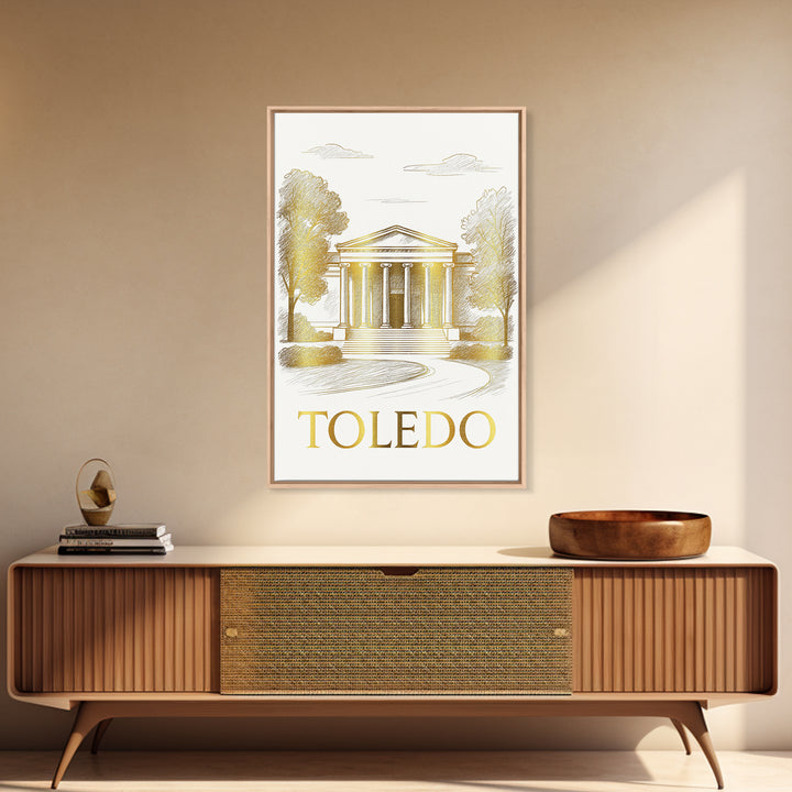 Toledo Travel Poster, Canvas Print, Minimalist Poster Art, Toledo Art Print, Fine Art Print, Vintage City Poster, Vintage Travel Print
