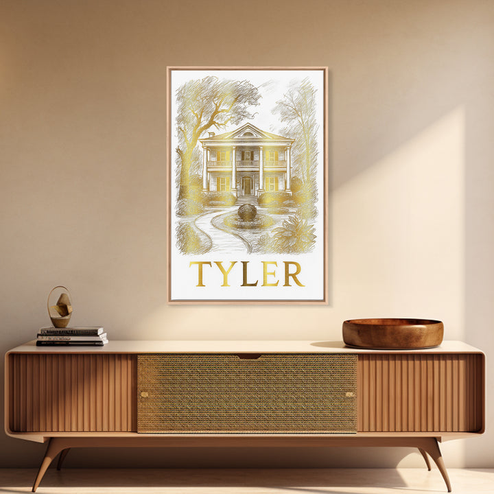 Tyler Travel Poster, Canvas Print, Elegant City Illustration, Tyler Wall Art, Fine Art Print, Travel Poster Art, Gift For Travelers