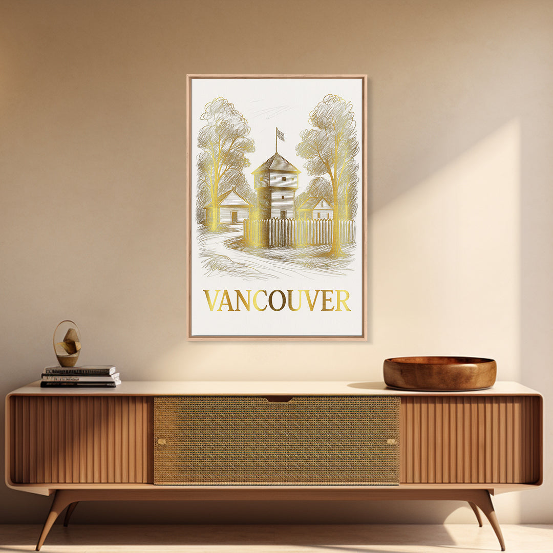 Vancouver Travel Poster, Canvas Print, Elegant City Illustration, Vancouver City Art, Vintage City Art, City Art Print, Vintage City Poster