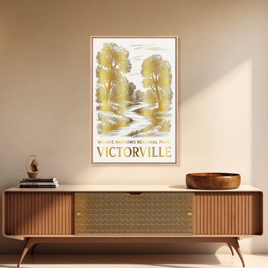 Victorville Travel Poster, Canvas Print, White And Gold Sketch Art, Victorville City Art, City Art Print, Vintage Travel Art, Design 2