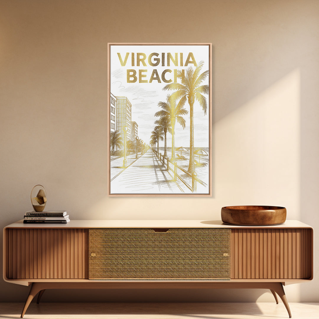 Virginia Beach Virginia Travel Poster, Canvas Print, Minimalist Poster Art, Virginia Beach Art Print, Home Office Decor, Gift For Travelers