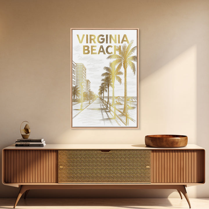 Virginia Beach Virginia Travel Poster, Canvas Print, Minimalist Poster Art, Virginia Beach Art Print, Home Office Decor, Gift For Travelers