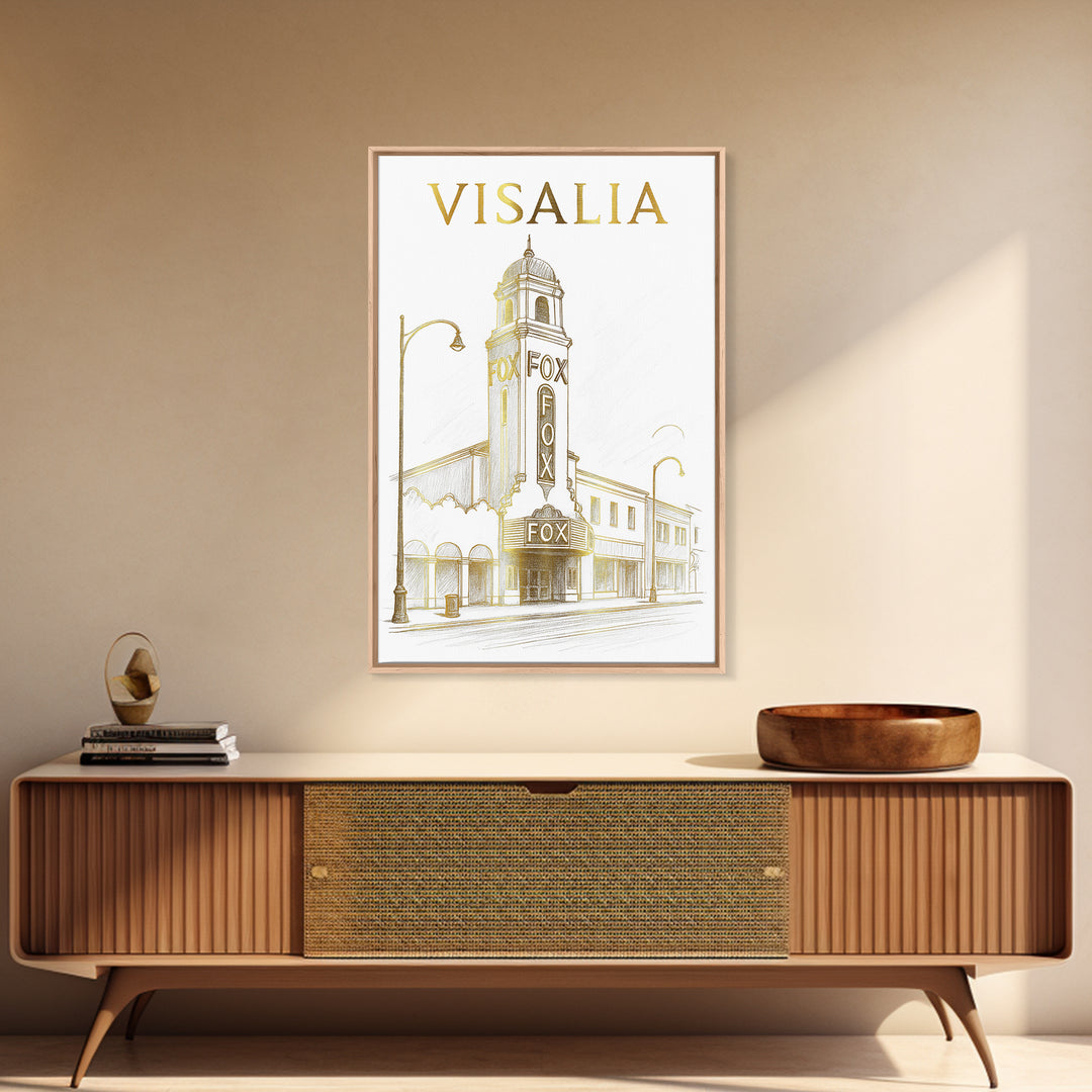 Visalia California Travel Poster, Framed Canvas Print, Elegant City Illustration, Visalia Wall Art, Travel Poster Set, City Travel Prints