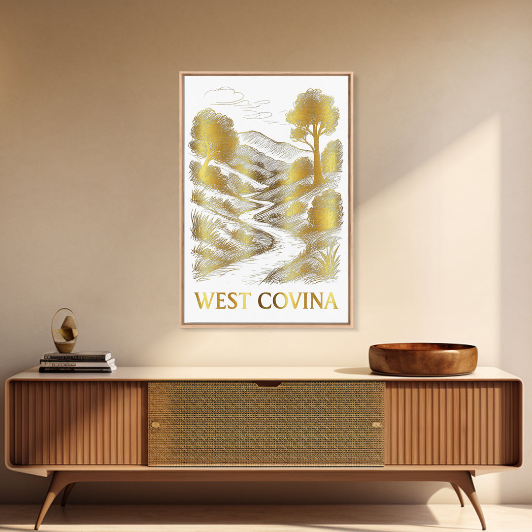 West Covina Travel Poster, Canvas Print, Minimalist Poster Art, West Covina Art Print, Vintage Travel Art, Retro Travel Print, Wall Art